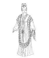 A coloring page of chinese clothing